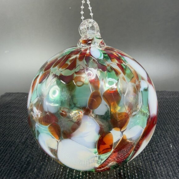 Hand Blown Studio Art Glass Orb Ornament Friendship Ball Witch Ball Hand Made - Picture 10 of 14